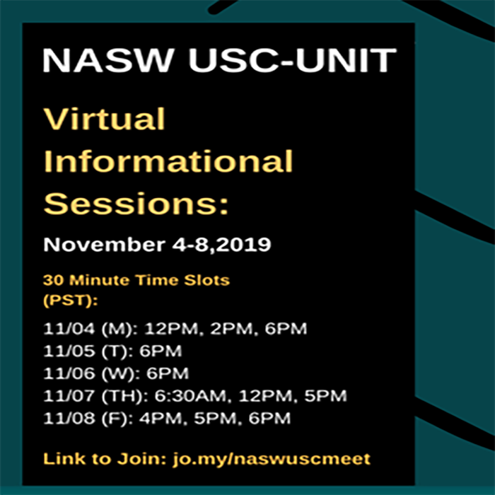 Virtual Information Sessions Schedule