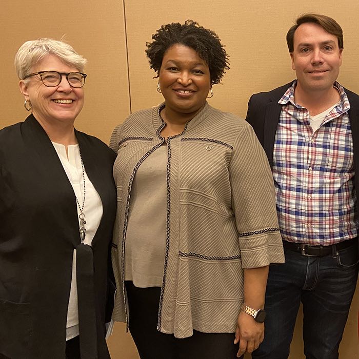 Deborah Padgett and Ben Henwood met with Georgia politician Stacy Abrams in Washington D.C.