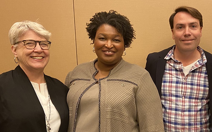 Deborah Padgett and Ben Henwood met with Georgia politician Stacy Abrams in Washington D.C.