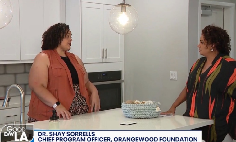 Dr. Shay Sorrells being interviewed on Good Day LA