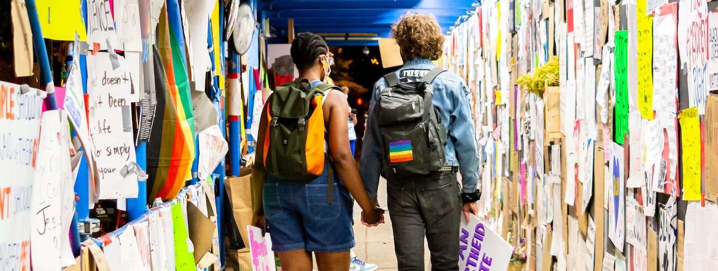 Couple walking together