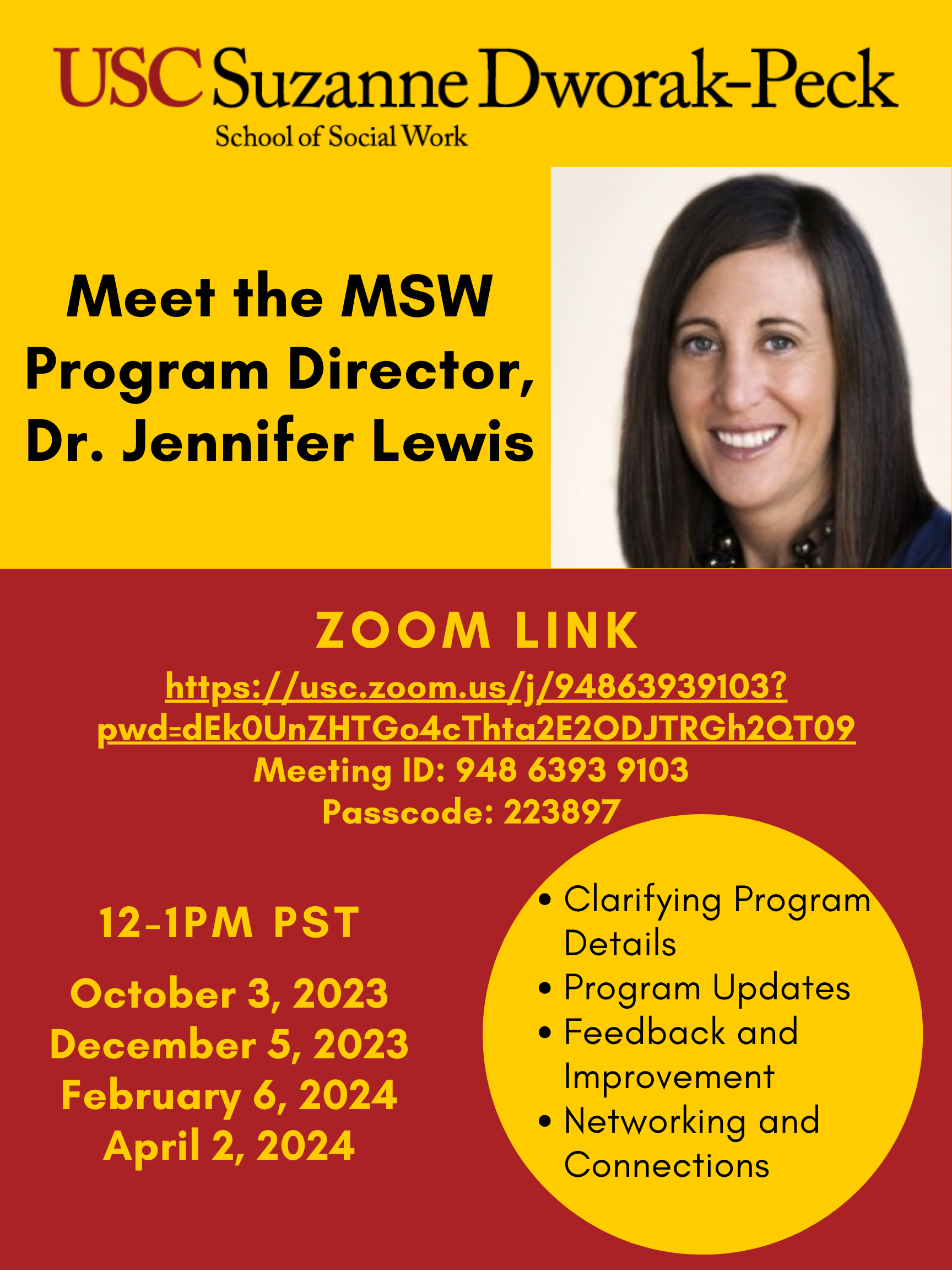 Meet the MSW Program Director (Virtual)