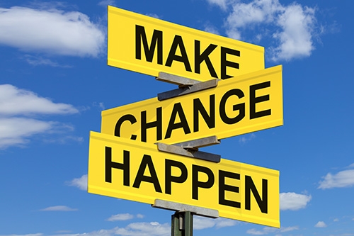 make change happen sign