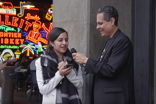 Juan interviews on the street