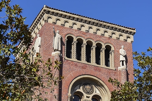 Outside building on USC campus