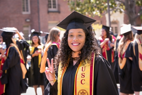 Photo of student at commencement