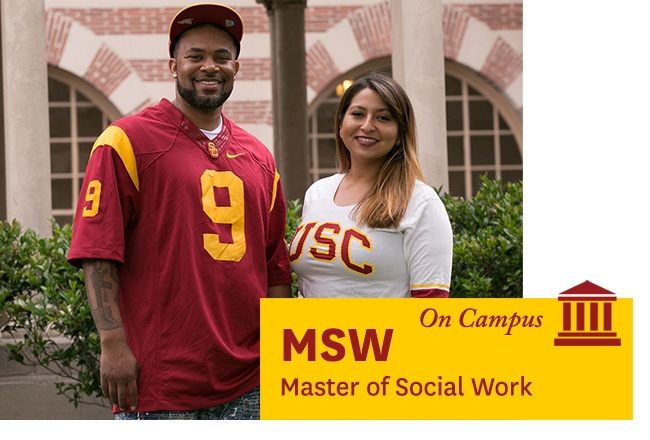 two USC students - - Learn about our On Campus MSW Master of Social Work program