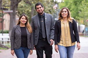 students walking