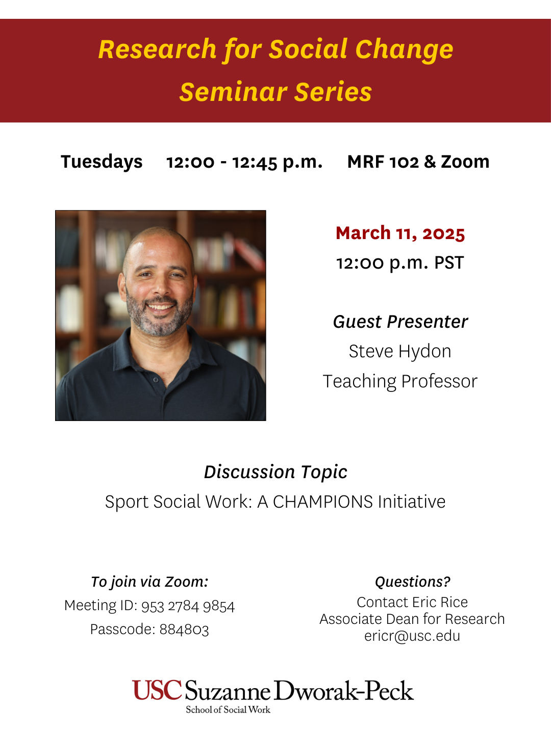 Research for Social Change Seminar Series - Steve Hydon