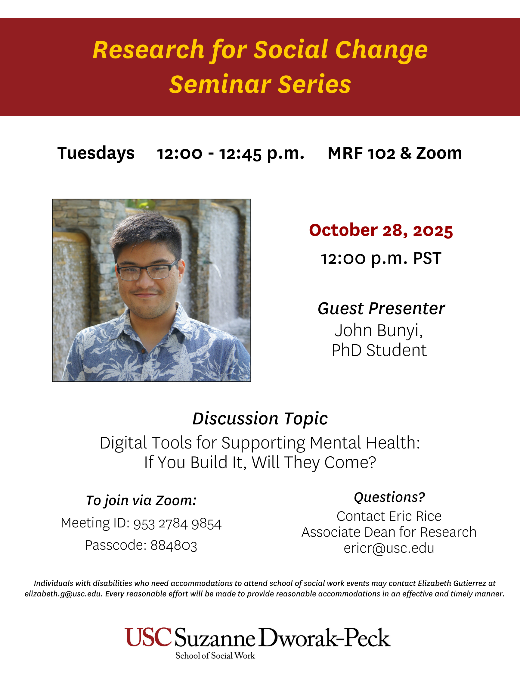 Research for Social Change Seminar Series - 10-28-2025 Bunyi