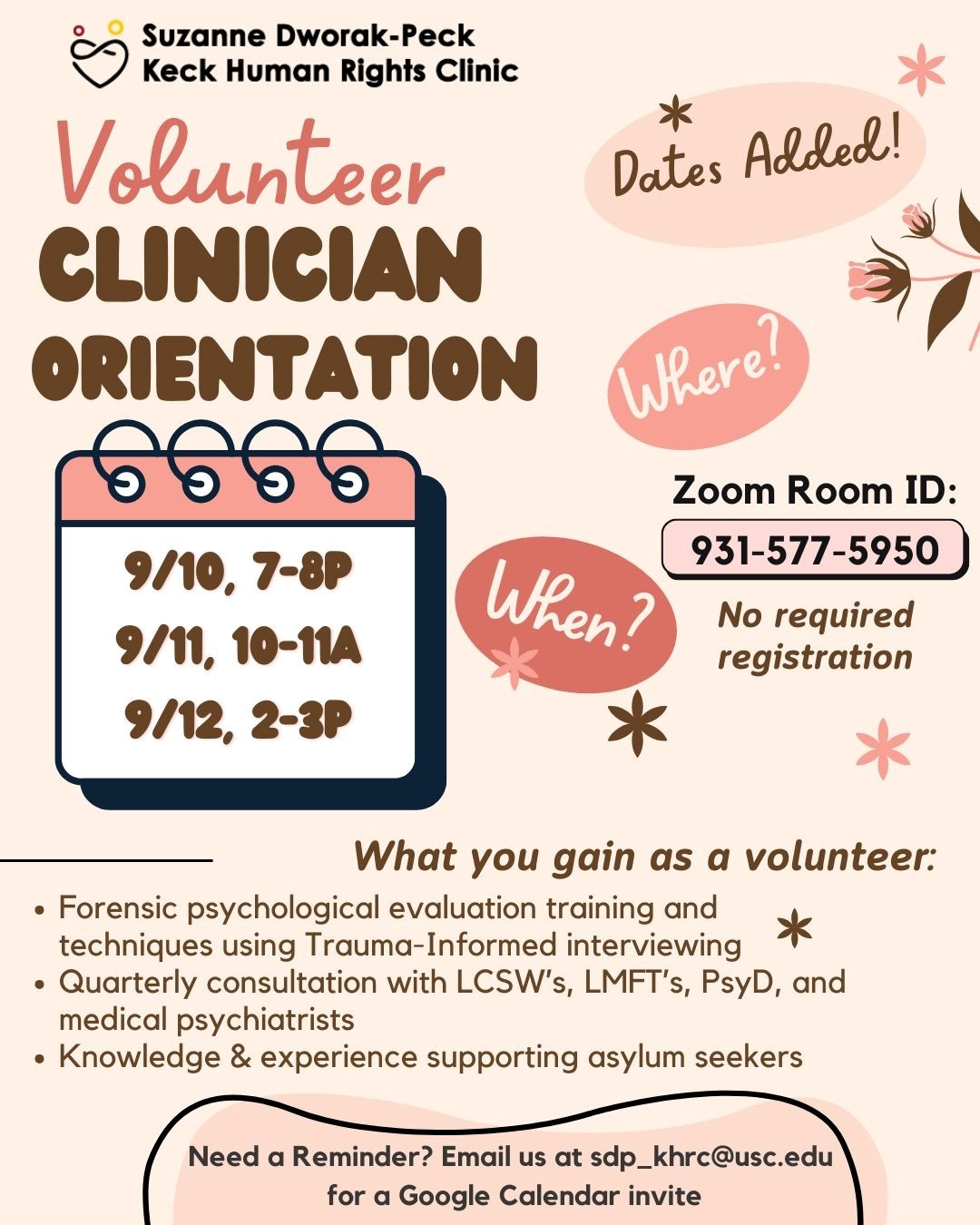 SDP-Keck Orientation September