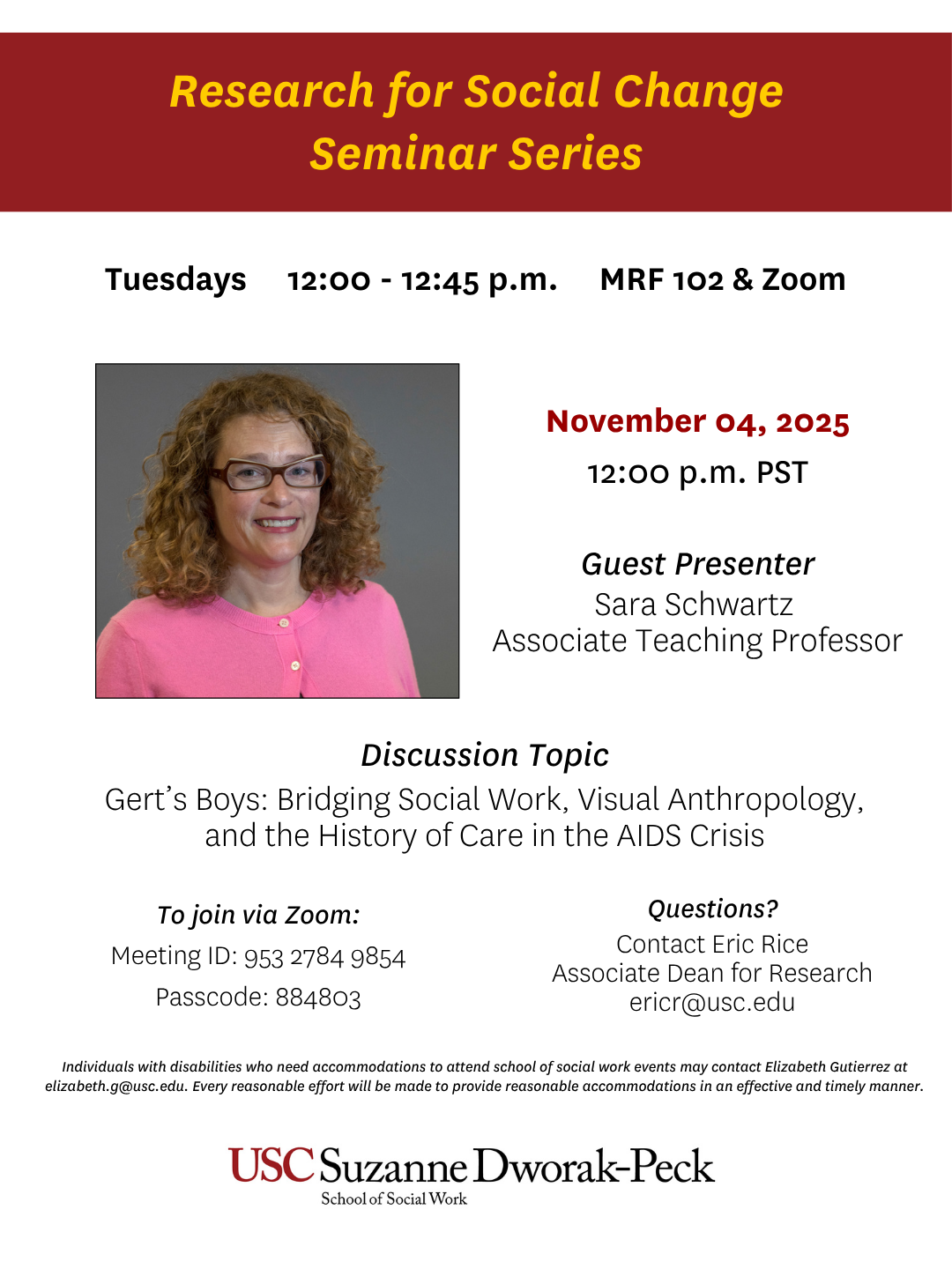 Research for Social Change Seminar Series - 11/04/25