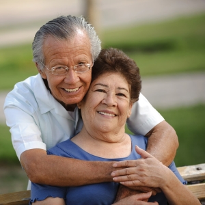 Elderly Latino couple