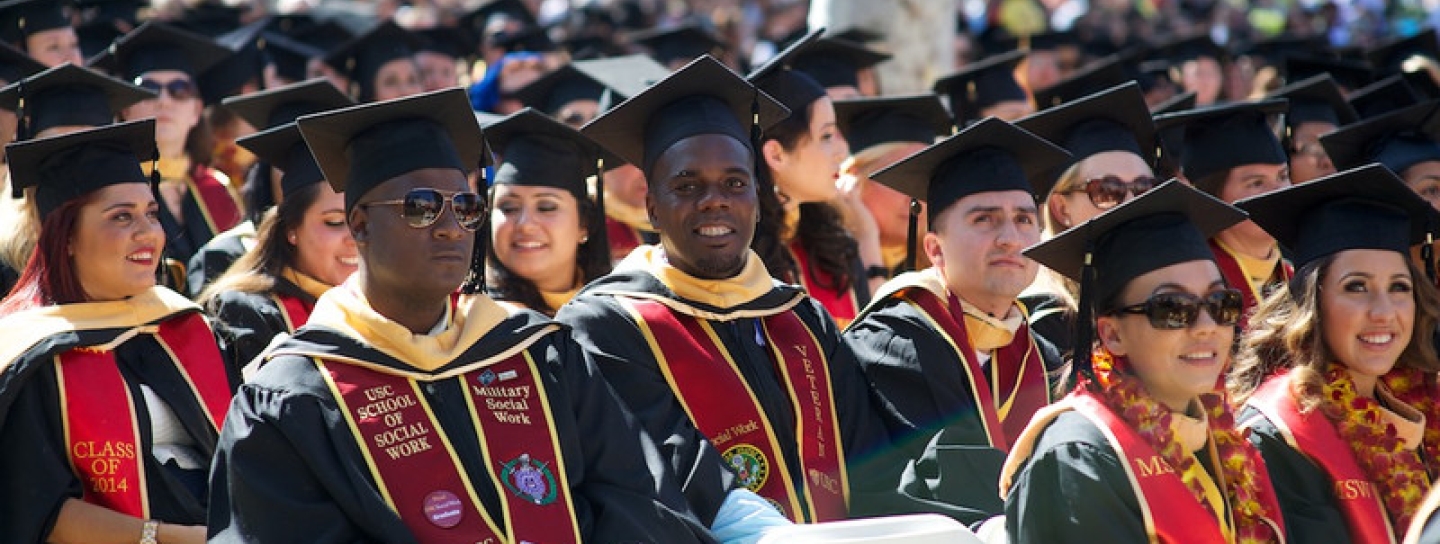 Wide angle shot of the commencement ceremony